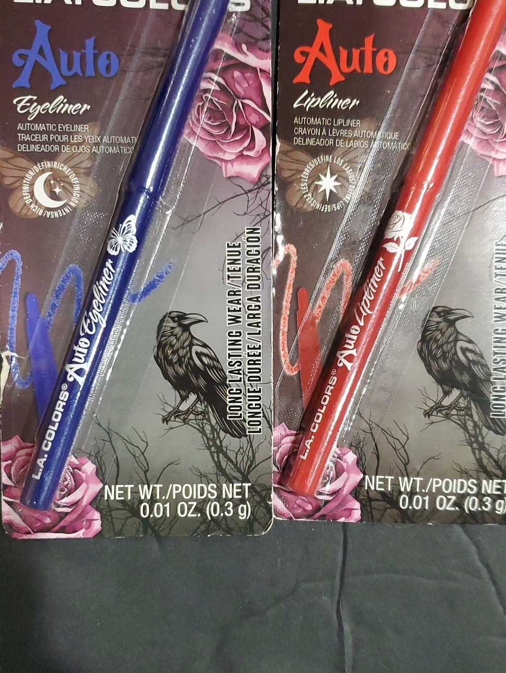 2pack‎ Gothic Mystic Blood Red lipliner & Electric Blue eyeliner brand new